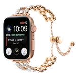 Dây đồng hồ vòng tay kim loại đính đá Rhinestone, Dành cho Apple Watch 42mm, Dành cho Apple Watch 38mm