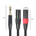 Cáp âm thanh TC145YXK108RE-10 6.35mm 1/4 TRS đầu đực sang 2 đầu XLR đực, dài 1m, 2m, 3m