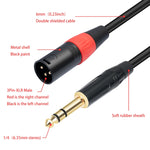 Cáp âm thanh TC145YXK108RE-10 6.35mm 1/4 TRS đầu đực sang 2 đầu XLR đực, dài 1m, 2m, 3m