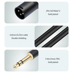 Cáp âm thanh TC145YXK108RE-10 6.35mm 1/4 TRS đầu đực sang 2 đầu XLR đực, dài 1m, 2m, 3m