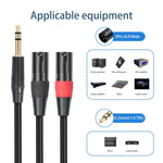 Cáp âm thanh TC145YXK108RE-10 6.35mm 1/4 TRS đầu đực sang 2 đầu XLR đực, dài 1m, 2m, 3m
