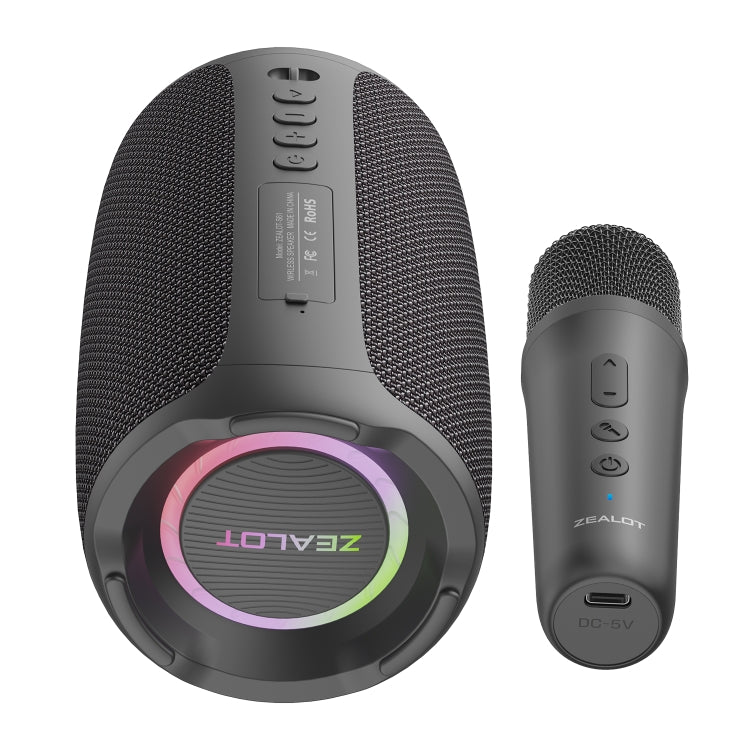 Loa karaoke không dây Zealot S61M có đèn RGB nhịp điệu, mic đơn, mic đôi