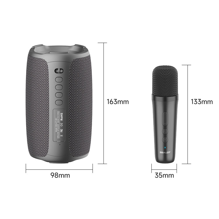 Loa karaoke không dây Zealot S61M có đèn RGB nhịp điệu, mic đơn, mic đôi