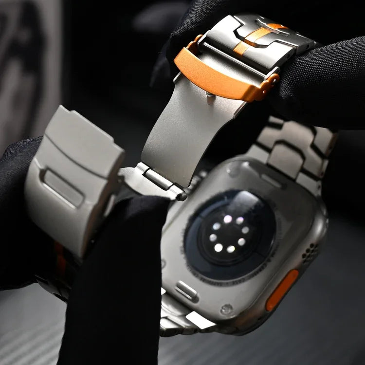 Dây đồng hồ thép titan khóa đôi rùa, Dành cho Apple Watch 42mm, Dành cho Apple Watch 38mm