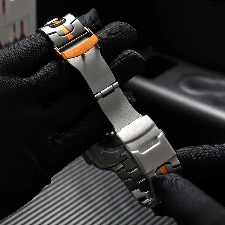 Dây đồng hồ thép titan khóa đôi rùa, Dành cho Apple Watch 42mm, Dành cho Apple Watch 38mm