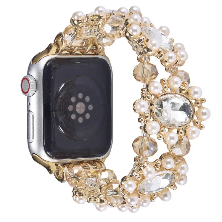 Dây đồng hồ vòng tay đá ngọc trai đính hạt, Dành cho Apple Watch 42mm, Dành cho Apple Watch 38mm