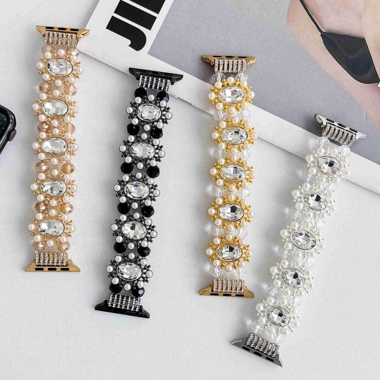 Beaded Pearl Gemstone Bracelet Watch Band, For Apple Watch SE 2023 44mm, For Apple Watch SE 2023 40mm, For Apple Watch Ultra 2 49mm, For Apple Watch Series 9 45mm, For Apple Watch Series 9 41mm, For Apple Watch Ultra 49mm, For Apple Watch Series 8 41mm...