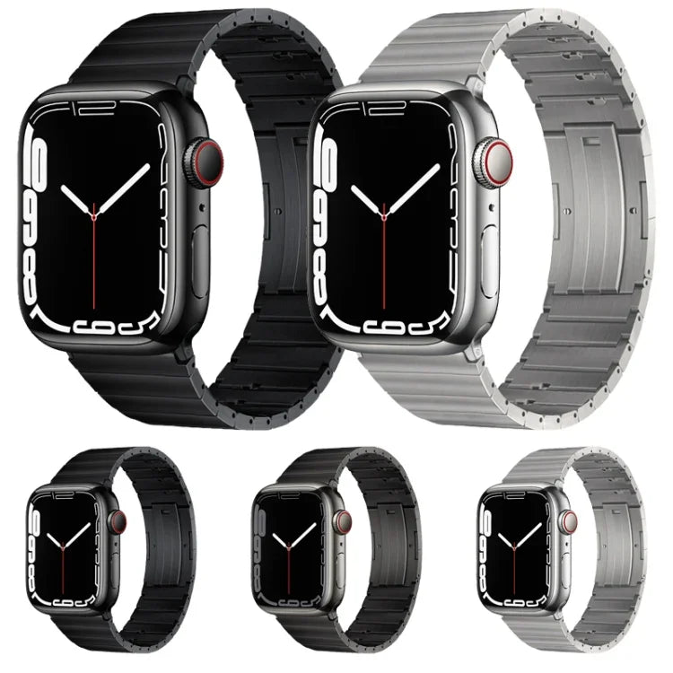 PG65 Single Bead Bamboo Joint Spring Bars Titanium Metal Watch Band, For Apple Watch Series 6 40mm, For Apple Watch Series 6 44mm, For Apple Watch Series 5 44mm, For Apple Watch Series 5 40mm, For Apple Watch Series 4 44mm, For Apple Watch Series 4 40m...