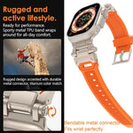 Dây đồng hồ TPU kết nối thép không gỉ, Dành cho Apple Watch Series 9 45mm, Dành cho Apple Watch Ultra 49mm