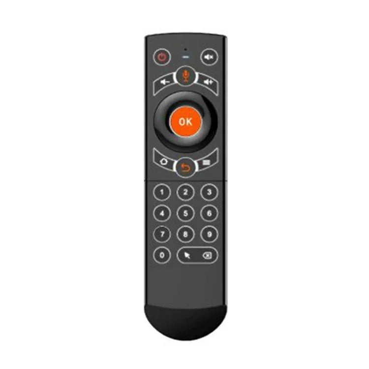Bàn phím không dây điều khiển từ xa chuột bay G21 2.4GHz có đèn nền LED với con quay hồi chuyển cho Android TV Box / PC, Hỗ trợ giọng nói thông minh, Màu cam