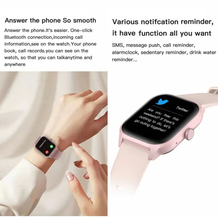 Đồng Hồ Thông Minh LEMFO LT10 Màn Hình TFT 2.01 inch Hỗ Trợ Gọi Bluetooth / Theo Dõi Sức Khỏe, Dây Đeo Thép, Dây Đeo Silicone