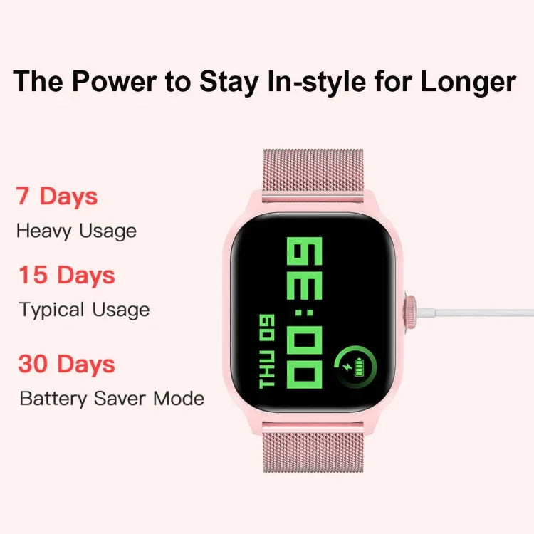 Đồng Hồ Thông Minh LEMFO LT10 Màn Hình TFT 2.01 inch Hỗ Trợ Gọi Bluetooth / Theo Dõi Sức Khỏe, Dây Đeo Thép, Dây Đeo Silicone