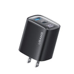 Bộ sạc GaN hiển thị kỹ thuật số 30W cổng đôi USB+USB-C / Type-C USAMS CC230, phích cắm US