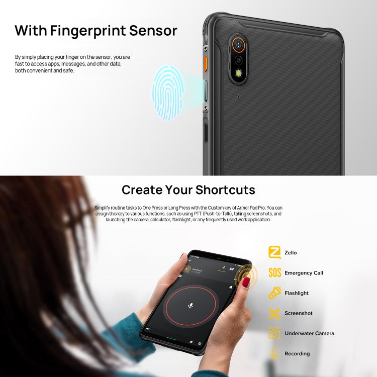 Máy tính bảng bền bỉ Ulefone Armor Pad Pro, 8 inch Android 13 MediaTek MT8788 Octa Core Mạng 4G, Phích cắm EU, Armor Pad Pro