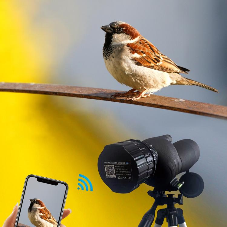 Kính thiên văn HD WiFi 2K V12, camera gương di động ngoài trời, V12