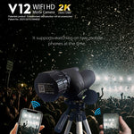Kính thiên văn HD WiFi 2K V12, camera gương di động ngoài trời, V12