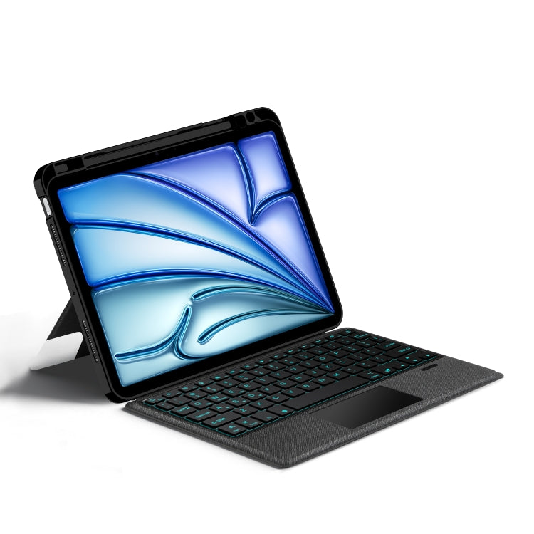 Vỏ máy tính bảng da bàn phím Bluetooth cảm ứng thông minh tháo rời có đèn nền / khe cắm bút, dành cho iPad Pro 13 2024, iPad Air 13 2024, iPad Air 11 2024, iPad Pro 11 2024, iPad 10.9 2022, iPad 10.2 2021, iPad mini 6