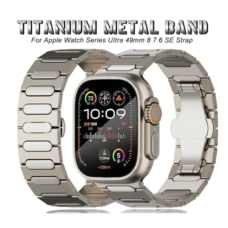 Dây đồng hồ hợp kim titan khóa bướm oval, Dành cho Apple Watch SE 2023 44mm, Dành cho Apple Watch Ultra 2 49mm, Dành cho Apple Watch Series 9 45mm, Dành cho Apple Watch Ultra 49mm, Dành cho Apple Watch Series 8 45mm, Dành cho Apple Watch SE 2022 44mm