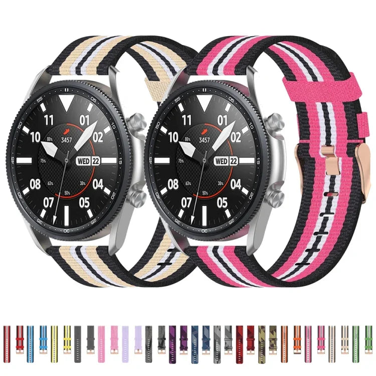 Dây đeo nylon dệt họa tiết, Kích thước: Kích thước tự do 20mm, Dành cho Galaxy Watch 3 41mm