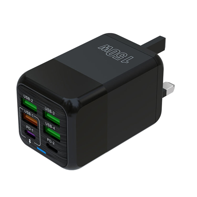 150W 4 x USB + 2 x USB-C / Type-C Multi-port Fast Charger, EU Plug, US Plug, UK Plug