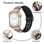 Dây đồng hồ da PU khóa gập kiểu lỗ, Dành cho Apple Watch Ultra 49mm