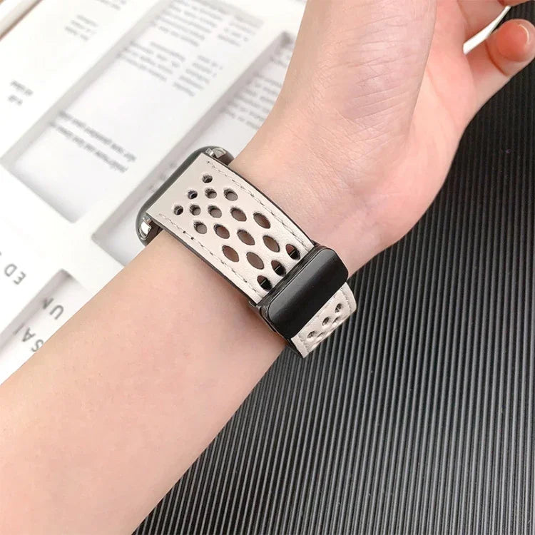 Dây đồng hồ da PU khóa gập kiểu lỗ, Dành cho Apple Watch Ultra 49mm