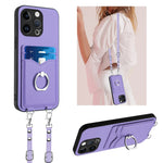 R20 Crossbody Rope Ring Card Holder Phone Case, For iPhone 14 Plus, For iPhone 14, For iPhone 14 Pro, For iPhone 14 Pro Max, For iPhone SE 2022 / SE 2020 / 8, For iPhone 13 Pro Max, For iPhone 13 Pro, For iPhone 13