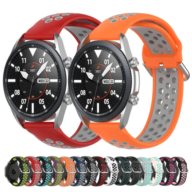 Dây đeo thể thao silicone màu trơn, Kích thước: Kích thước tự do 22mm, Dành cho Galaxy Watch 3 45mm
