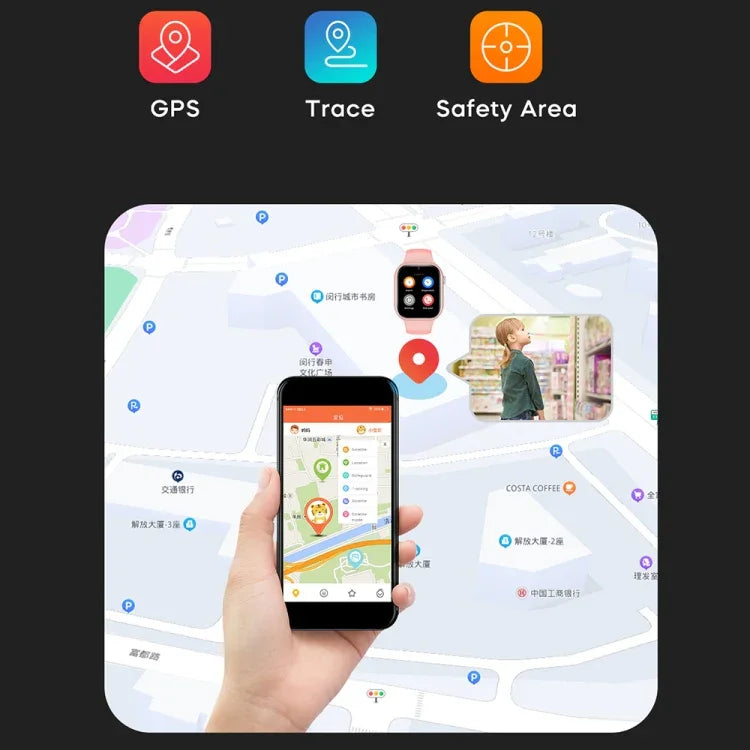 Đồng hồ thông minh thể thao trẻ em K20 1.81 inch, Hỗ trợ gọi video / Thông báo tin nhắn / GPS / WiFi / AI