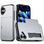 Shockproof Armor Phone Case with Card Slot, For iPhone 16 Pro Max, For iPhone 16 Pro, For iPhone 16 Plus, For iPhone 16