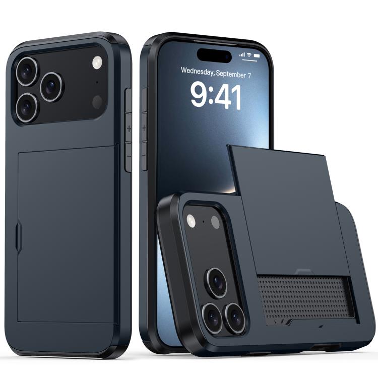 Shockproof Armor Phone Case with Card Slot, For iPhone 17e / 16e, For iPhone 17 Pro Max, For iPhone 17 Pro, For iPhone 17