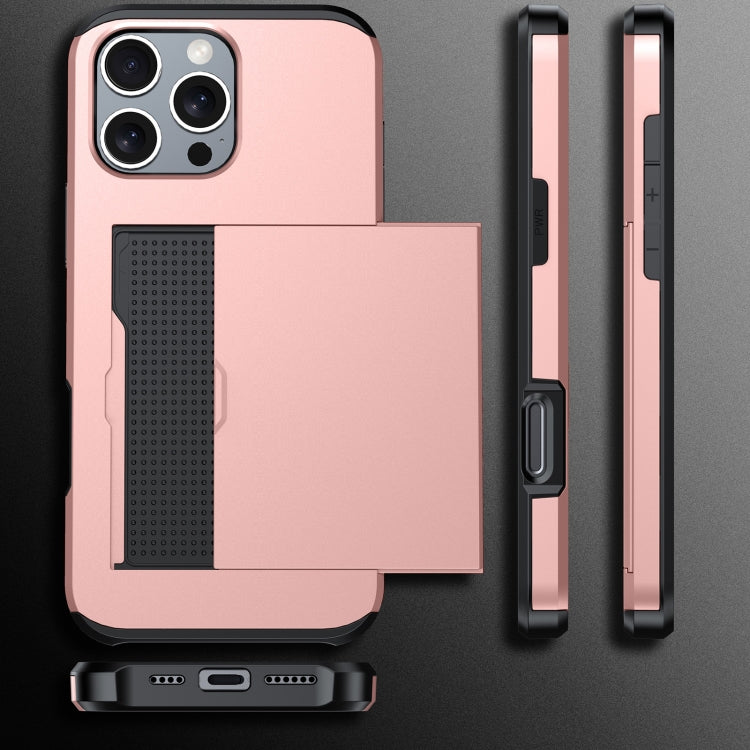 Shockproof Armor Phone Case with Card Slot, For iPhone 17e / 16e, For iPhone 17 Pro Max, For iPhone 17 Pro, For iPhone 17