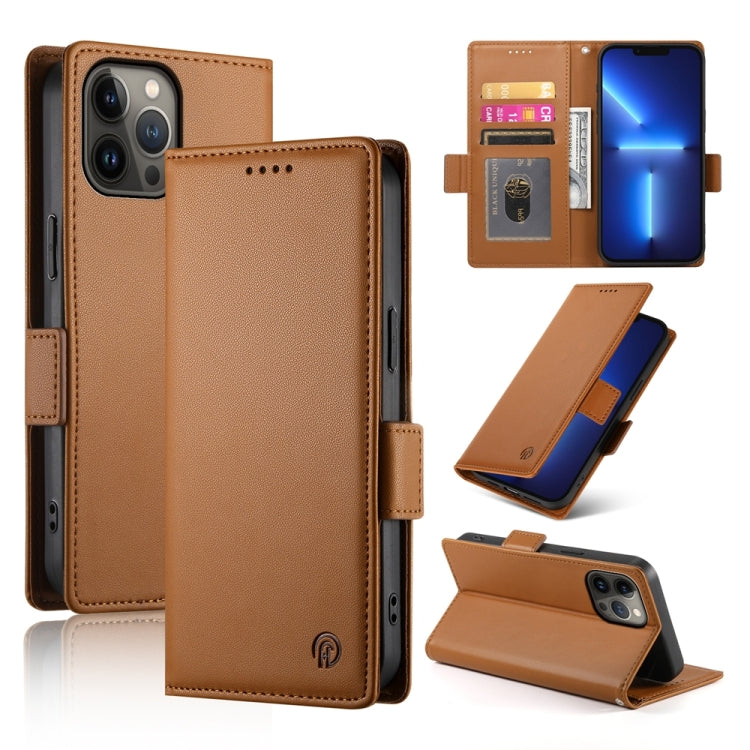Side Buckle Magnetic Frosted Leather Phone Case, For iPhone 13 Pro Max, For iPhone 13 Pro, For iPhone 13, For iPhone 13 mini, For iPhone 12 / 12 Pro, For iPhone 12 Pro Max
