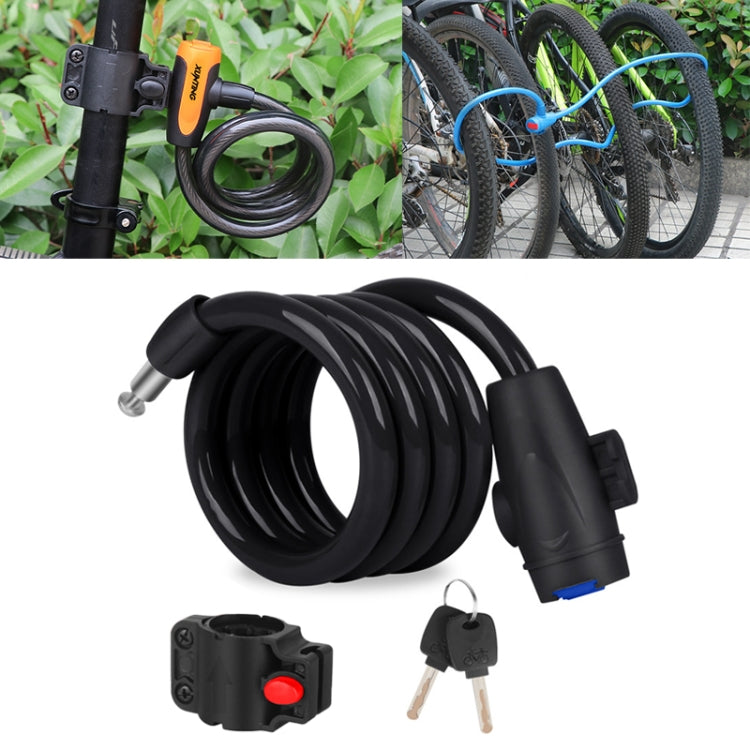 Khóa chống trộm xe đạp cáp thép có khung khóa, kiểu A dài 100cm màu đen, kiểu A dài 120cm màu đen, kiểu B dài 100cm màu đen, kiểu B dài 120cm màu đen, kiểu B dài 150cm màu đen