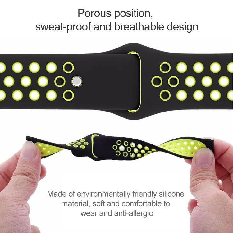 Dây đeo thay thế silicone hai màu 22mm cho Smasung Gear S4 Active