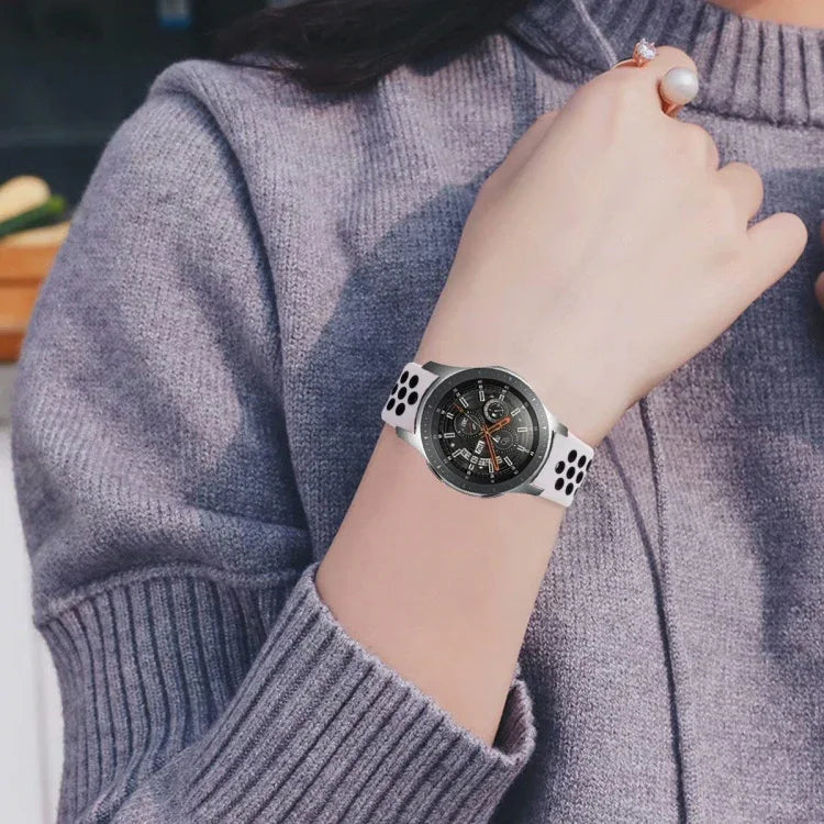 Dây đeo thay thế silicone hai màu 22mm cho Smasung Gear S4 Active