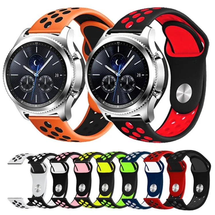 Dây đeo thay thế silicone hai màu 22mm cho Smasung Gear S4 Active
