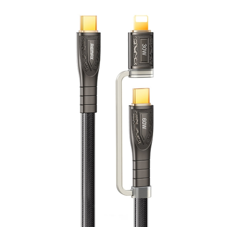 Cáp Sạc Nhanh Bện REMAX RC-C165 Prime 1.2m 60W Type-C sang Type-C + 8 Pin, RC-C165