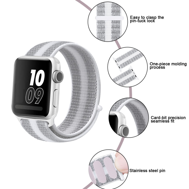 Dây đồng hồ vòng nylon, dành cho Apple Watch Series 8&7 41mm / SE 2&6&SE&5&4 40mm / 3&2&1 38mm, dành cho Apple Watch Ultra 49mm / Series 8&7 45mm / SE 2&6&SE&5&4 44mm / 3&2&1 42mm, dành cho Apple Watch Series 7 45mm / 6 & SE & 5 & 4 44mm / 3 & 2 & 1 42mm