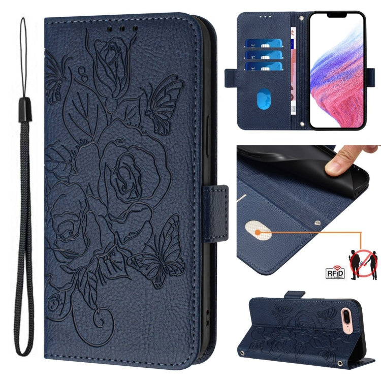 Ốp điện thoại da chống trộm RFID hoa hồng nổi, dành cho iPhone 11 Pro Max, iPhone 11, iPhone 11 Pro, iPhone XS / X, iPhone XR, iPhone XS Max, iPhone 8 Plus / 7 Plus