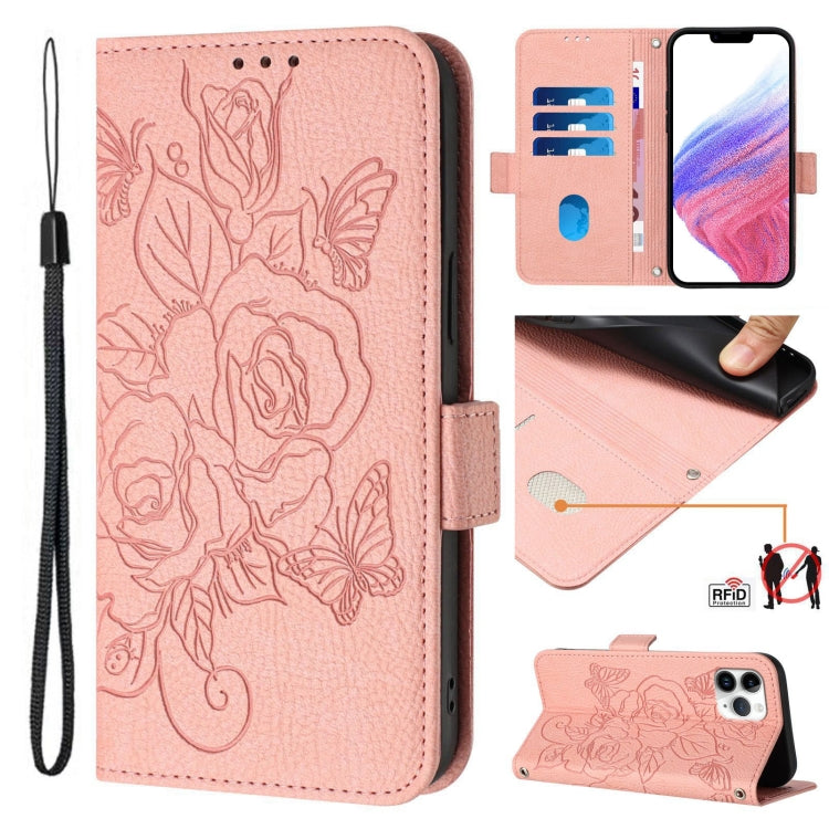 Ốp điện thoại da chống trộm RFID hoa hồng nổi, dành cho iPhone 11 Pro Max, iPhone 11, iPhone 11 Pro, iPhone XS / X, iPhone XR, iPhone XS Max, iPhone 8 Plus / 7 Plus