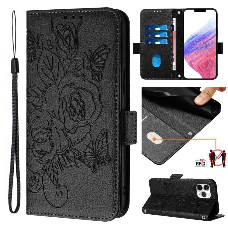 Ốp điện thoại da chống trộm RFID hoa hồng nổi, dành cho iPhone 11 Pro Max, iPhone 11, iPhone 11 Pro, iPhone XS / X, iPhone XR, iPhone XS Max, iPhone 8 Plus / 7 Plus