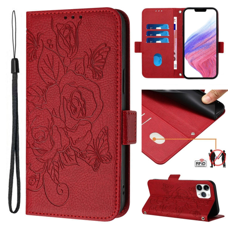 Ốp điện thoại da chống trộm RFID hoa hồng nổi, dành cho iPhone 11 Pro Max, iPhone 11, iPhone 11 Pro, iPhone XS / X, iPhone XR, iPhone XS Max, iPhone 8 Plus / 7 Plus