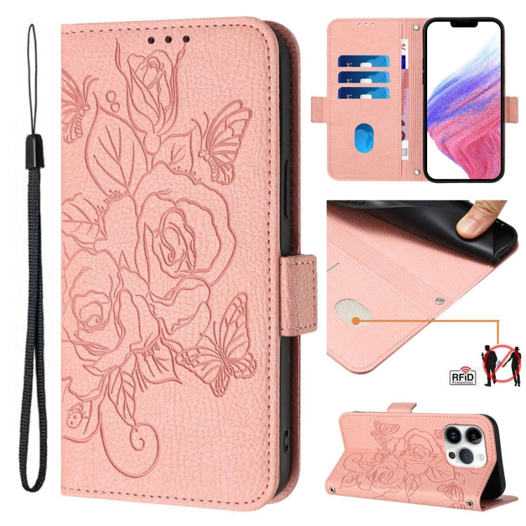 Ốp điện thoại da chống trộm RFID hoa hồng nổi, Dành cho iPhone 17 Pro Max, Dành cho iPhone 17 Pro, Dành cho iPhone 17, Dành cho iPhone Air, Dành cho iPhone SE 2024, Dành cho iPhone 16 Pro Max, Dành cho iPhone 16 Pro, Dành cho iPhone 16 Plus