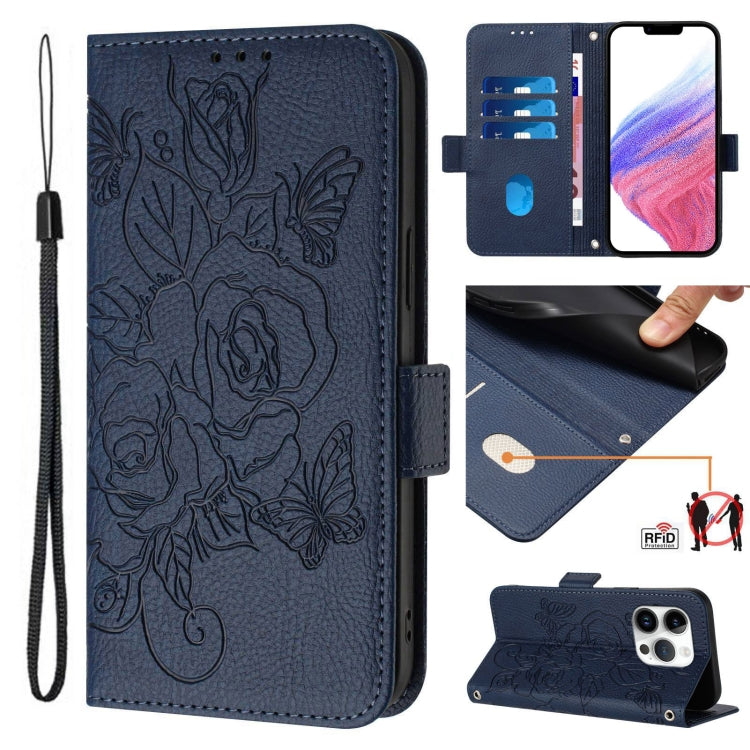 Ốp điện thoại da chống trộm RFID hoa hồng nổi, Dành cho iPhone 17 Pro Max, Dành cho iPhone 17 Pro, Dành cho iPhone 17, Dành cho iPhone Air, Dành cho iPhone SE 2024, Dành cho iPhone 16 Pro Max, Dành cho iPhone 16 Pro, Dành cho iPhone 16 Plus