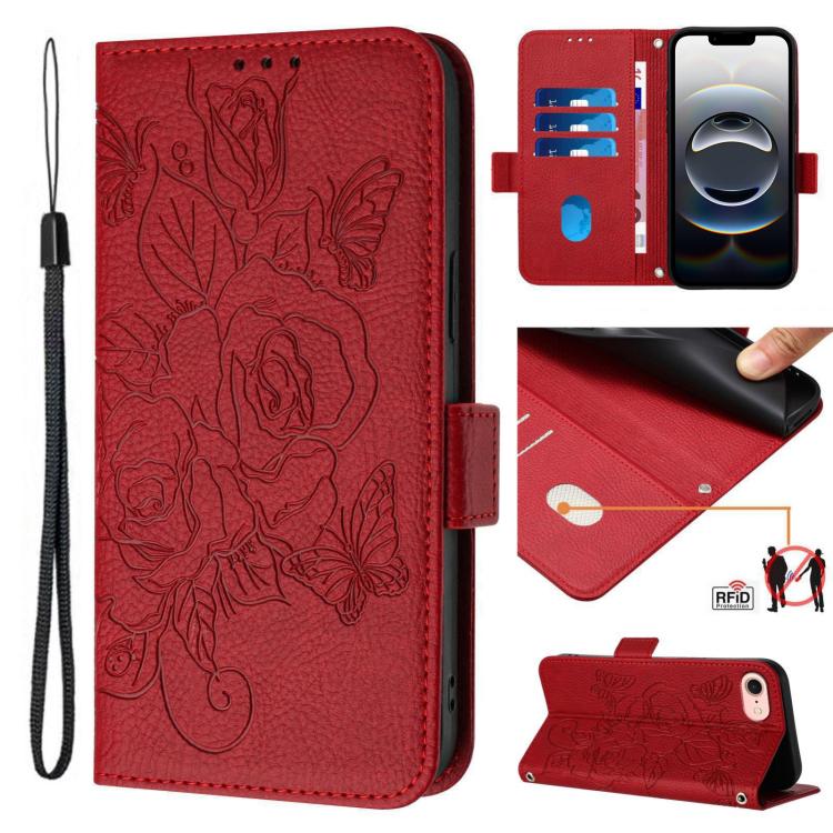 Ốp điện thoại da chống trộm RFID hoa hồng nổi, Dành cho iPhone 17 Pro Max, Dành cho iPhone 17 Pro, Dành cho iPhone 17, Dành cho iPhone Air, Dành cho iPhone SE 2024, Dành cho iPhone 16 Pro Max, Dành cho iPhone 16 Pro, Dành cho iPhone 16 Plus