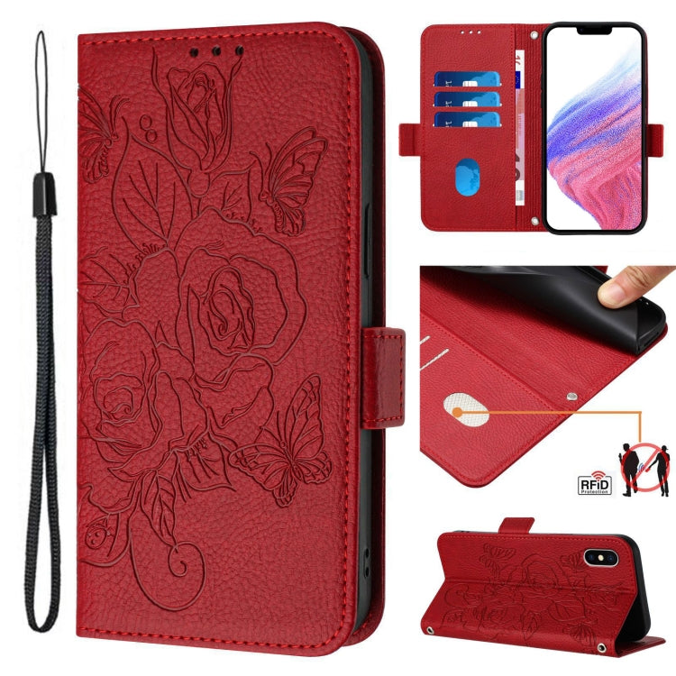 Ốp điện thoại da chống trộm RFID hoa hồng nổi, dành cho iPhone 11 Pro Max, iPhone 11, iPhone 11 Pro, iPhone XS / X, iPhone XR, iPhone XS Max, iPhone 8 Plus / 7 Plus