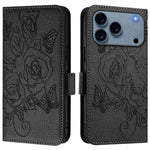 Ốp điện thoại da chống trộm RFID hoa hồng nổi, Dành cho iPhone 17 Pro Max, Dành cho iPhone 17 Pro, Dành cho iPhone 17, Dành cho iPhone Air, Dành cho iPhone SE 2024, Dành cho iPhone 16 Pro Max, Dành cho iPhone 16 Pro, Dành cho iPhone 16 Plus