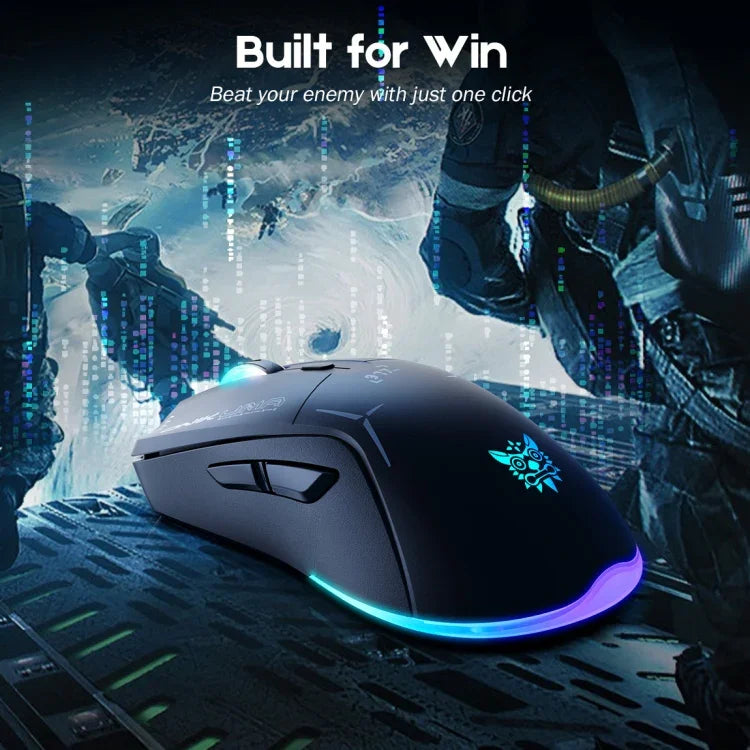 Chuột chơi game ONIKUMA CW917 RGB 4800DPI chế độ kép có dây + không dây 2.4GHz, CW917 (Đen), CW917 (Trắng)
