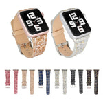 Dây Đeo Đồng Hồ Da Thay Thế Đính Kim Sa Lấp Lánh, Dành Cho Apple Watch 5 & 4 44mm / 3 & 2 & 1 42mm, Dành Cho Apple Watch Series 7 41mm / 6 & SE & 5 & 4 40mm / 3 & 2 & 1 38mm, Dành Cho Apple Watch Series 8&7 41mm / SE 2&6&SE&5&4 40mm / 3&2&1 38mm